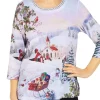Promo ✨ Alfred Dunner 👩 Women's Holiday Scenic Top 👍 -Alfred Dunner Sales Belk
