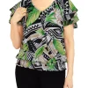 Discount ⭐ Alfred Dunner Second Nature Geometric Tropical Knit Top 🥰 -Alfred Dunner Sales Belk 1044