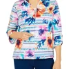 Budget ✨ Alfred Dunner Plus Size 3/4 Sleeve Textured Stripe Floral Jacket 🔔 -Alfred Dunner Sales Belk 1083