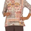 Flash Sale 🔥 Alfred Dunner Petite Sorrento Shimmer Baroque Patchwork Print Top 🤩 -Alfred Dunner Sales Belk 113