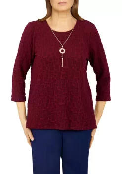 Best reviews of β Alfred Dunner π© Women's Sloane Street Solid Textured Boxes Knit Top π