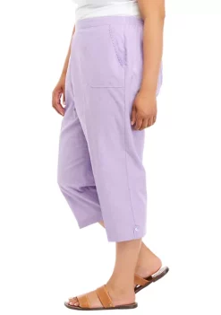 Cheap 🥰 Alfred Dunner Plus Size Solid Capris with Hem Tab 😀 -Alfred Dunner Sales Belk 1188