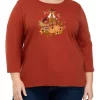 Best deal ⭐ Alfred Dunner Plus Size Scarecrow Knit Top 🌟 -Alfred Dunner Sales Belk 1244