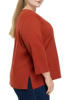 Best deal ⭐ Alfred Dunner Plus Size Scarecrow Knit Top 🌟 -Alfred Dunner Sales Belk 1246