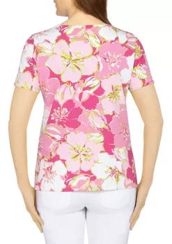 Coupon 🔔 Alfred Dunner Classics Allover Floral Top 🔥 -Alfred Dunner Sales Belk 1258