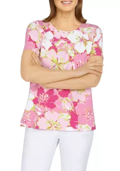 Coupon 🔔 Alfred Dunner Classics Allover Floral Top 🔥 -Alfred Dunner Sales Belk 1259