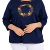Brand new 👍 Alfred Dunner Plus Size Classics Center Fall Wreath Top 👏