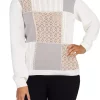 Best Sale 😉 Alfred Dunner 👩 Women's Mock Neck Long Sleeve Color Block Sweater 🧨 -Alfred Dunner Sales Belk 1276