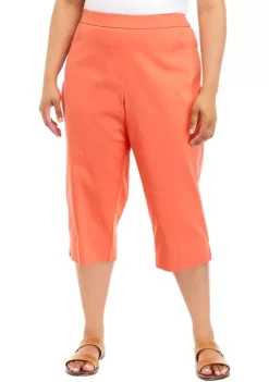 Outlet ⭐ Alfred Dunner Plus Size Solid Stretch Allure Bermuda Pants 😀 -Alfred Dunner Sales Belk 1282