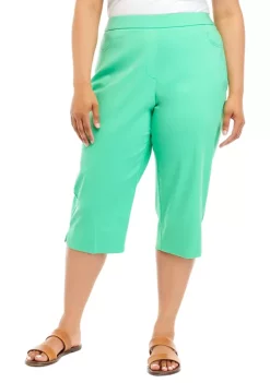 Outlet ⭐ Alfred Dunner Plus Size Solid Stretch Allure Bermuda Pants 😀 -Alfred Dunner Sales Belk 1283