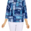 Discount 😉 Alfred Dunner 👩 Women's Classic Color Block Print Knit Sweater ❤️ -Alfred Dunner Sales Belk 1292
