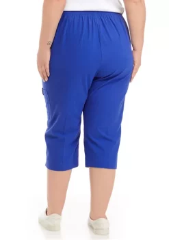 New 🔔 Alfred Dunner Plus Size Cargo Pocket Capris 🧨 -Alfred Dunner Sales Belk 1304