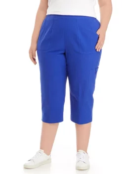 New 🔔 Alfred Dunner Plus Size Cargo Pocket Capris 🧨 -Alfred Dunner Sales Belk 1305