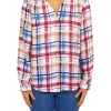 Best Pirce ✨ Alfred Dunner 👩 Women's Sloane Street Etched Plaid Woven 👕 Shirt 😍