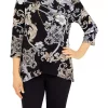 Cheap 🛒 Alfred Dunner Petite Floral Puff Print Top ⭐ -Alfred Dunner Sales Belk 1345