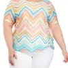 Best Pirce ⭐ Alfred Dunner Plus Size Watercolor Chevron Print Top ⭐ -Alfred Dunner Sales Belk 1362
