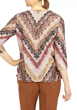 Buy ❤️ Alfred Dunner 👩 Women's 3/4 Sleeve Paisley Print Top ✔️ -Alfred Dunner Sales Belk 1405