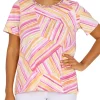 Discount 😀 Alfred Dunner 👩 Women's Classics Patch Stripe Knit Top 🥰 -Alfred Dunner Sales Belk 1424