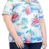 Flash Sale 👏 Alfred Dunner Plus Size Tropical Scenic Print Burnout 👚 Shirt 😍 -Alfred Dunner Sales Belk 1437