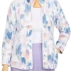 Coupon ✨ Alfred Dunner 👩 Women's Victoria Falls Funnel Neck Long Sleeve Floral Print Jacket 😉 -Alfred Dunner Sales Belk 1441