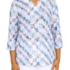 Best reviews of 🛒 Alfred Dunner 👩 Women's Shenandoah Valley Tie Dye Crew Neck 3/4 Sleeve Print Top ❤️ -Alfred Dunner Sales Belk 1466