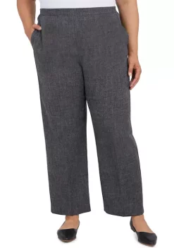 Wholesale 🔔 Alfred Dunner Plus Size Theater District Mélange Pull-On Straight Leg Short/Average Length Pants ⭐ -Alfred Dunner Sales Belk 1498