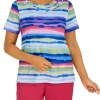 Budget ✨ Alfred Dunner 👩 Women's Painterly Stripe Top ⌛ -Alfred Dunner Sales Belk 1508