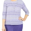 Flash Sale 👏 Alfred Dunner Petite Textured Stripe Top 😀 -Alfred Dunner Sales Belk 1528