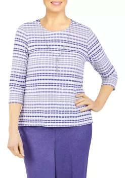 Flash Sale 👏 Alfred Dunner Petite Textured Stripe Top 😀 -Alfred Dunner Sales Belk 1530
