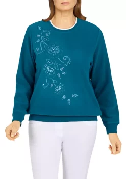 Promo 😉 Alfred Dunner 👩 Women's Asymmetric Floral Pullover 🔥 -Alfred Dunner Sales Belk 154