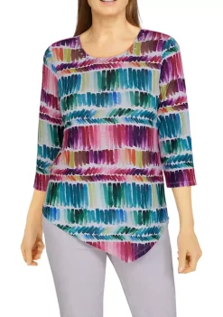 New 🥰 Alfred Dunner Petite Brushstroke Top 🔔 -Alfred Dunner Sales Belk 1542