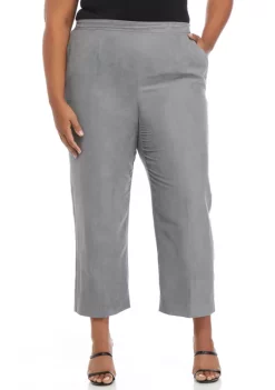 Budget ⌛ Alfred Dunner Plus Size Alexander Valley Suede Mid-Rise Pants - Average Length 💯