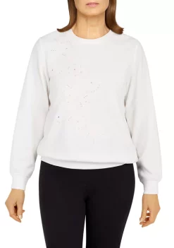 Promo 😉 Alfred Dunner 👩 Women's Asymmetric Floral Pullover 🔥 -Alfred Dunner Sales Belk 157