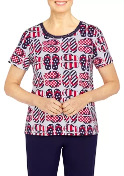 Promo 🌟 Alfred Dunner Plus Size Knit Short Sleeve T-Shirt 🔔