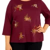 Best reviews of 🎁 Alfred Dunner Plus Size Tossed Floral Knit Top 😀 -Alfred Dunner Sales Belk 1586