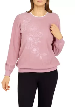 Promo 😉 Alfred Dunner 👩 Women's Asymmetric Floral Pullover 🔥 -Alfred Dunner Sales Belk 159