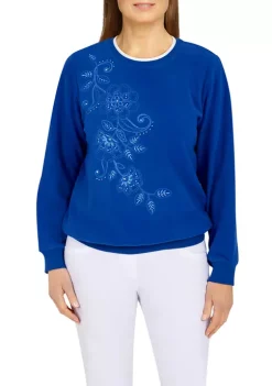 Promo 😉 Alfred Dunner 👩 Women's Asymmetric Floral Pullover 🔥 -Alfred Dunner Sales Belk 161