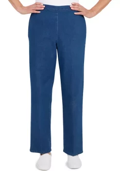 Top 10 ✔️ Alfred Dunner 👩 Women's Shenandoah Valley Denim Pull-On Straight Leg Short Length Pants 🛒 -Alfred Dunner Sales Belk 1622