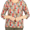 Cheap 😀 Alfred Dunner 👩 Women's Geometric Box Print Top 🔔 -Alfred Dunner Sales Belk 1636