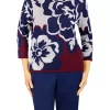 Brand new 😍 Alfred Dunner 👩 Women's 3/4 Sleeve Exploded Floral Sweater 😉 -Alfred Dunner Sales Belk 1644