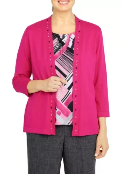 Best Sale 🛒 Alfred Dunner 👩 Women's Theater District 3/4 Sleeve Sweater 🌟 -Alfred Dunner Sales Belk 165