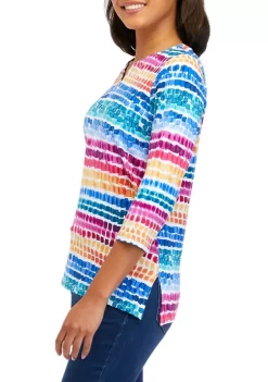 Outlet 😍 Alfred Dunner 👩 Women's Etched Line Printed Knit Top 👏 -Alfred Dunner Sales Belk 168