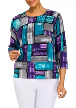 Cheapest 🥰 Alfred Dunner Petite Color Block Knit Sweater 🥰 -Alfred Dunner Sales Belk 1684