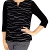 Deals 🌟 Alfred Dunner Petite Metallic Stripe Knit Top ⌛ -Alfred Dunner Sales Belk 1717
