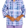 Discount 😍 Alfred Dunner 👩 Women's Picture Perfect Picture Perfect Plaid Woven Top 🧨 -Alfred Dunner Sales Belk 1721