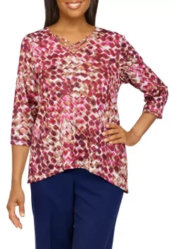 Wholesale π Alfred Dunner Petite Abstract Geometric Print Top β
