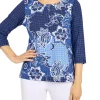 Cheap 🤩 Alfred Dunner 👩 Women's Printed Soft Knit Top 👍 -Alfred Dunner Sales Belk 1740