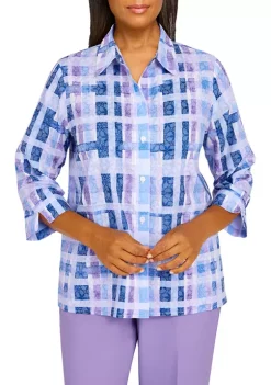Deals 𧨠Alfred Dunner Petite Picture Perfect Picture Perfect Plaid Woven π Shirt β