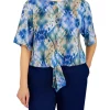 Best deal ✨ Alfred Dunner 👩 Women's Indigo Daze Tie Dye Woven 👚 Shirt 😍 -Alfred Dunner Sales Belk 1779