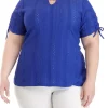 Wholesale 😉 Alfred Dunner Plus Size Short Sleeve Eyelet Knit Solid Top 💯 -Alfred Dunner Sales Belk 1785